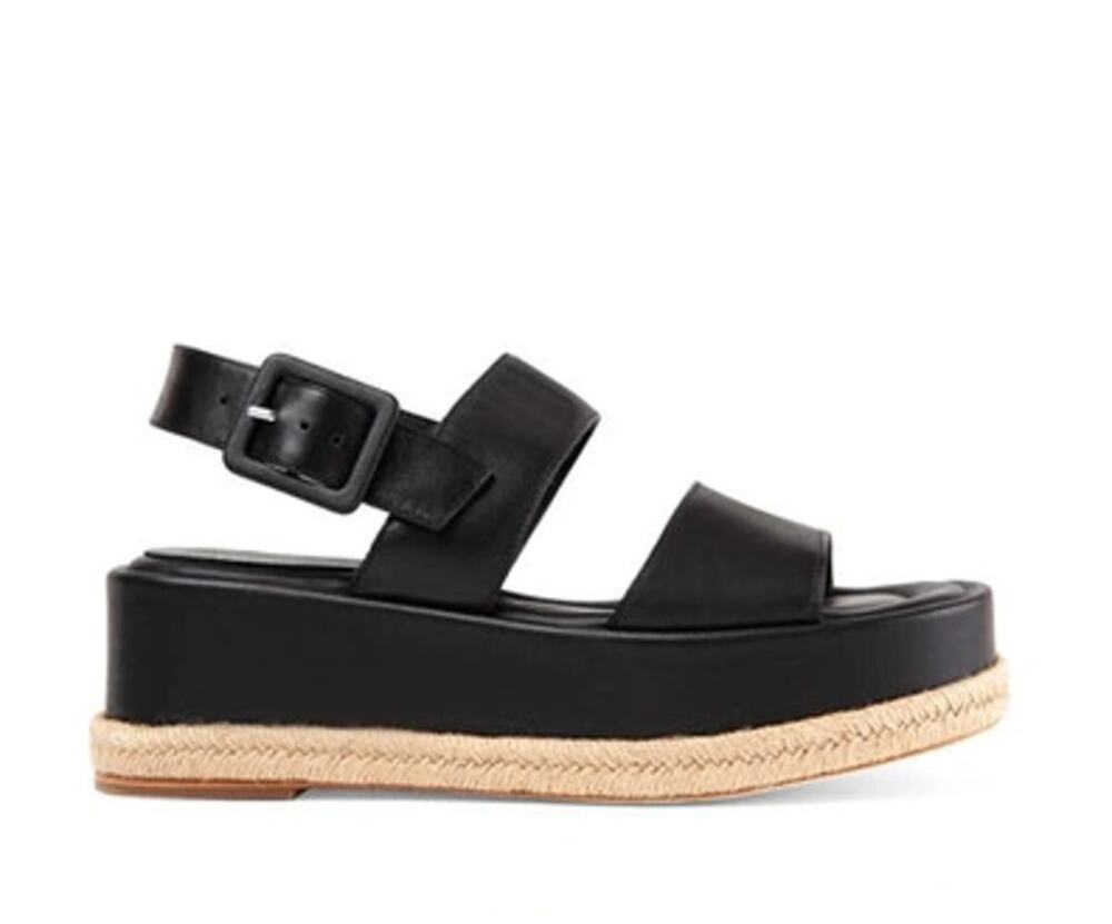 PALOMA BARCELO x ANTHROPOLOGIE Adeline Platform Sandal Black Leather Sz 39 $595